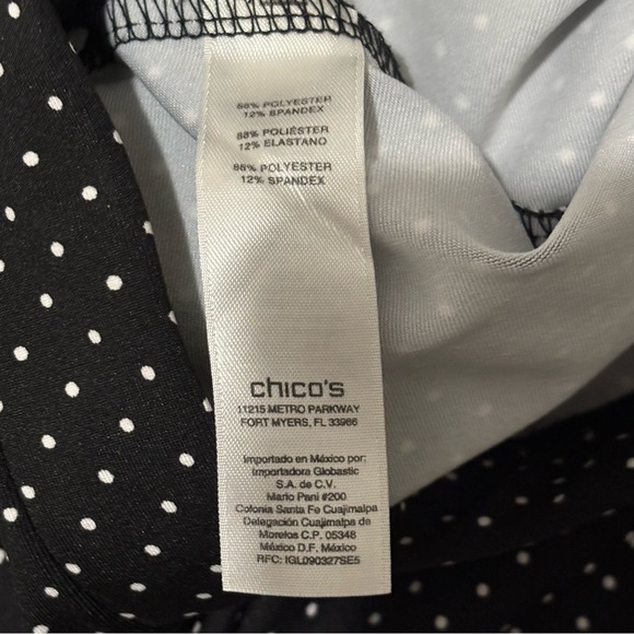 Chico’s Cropped Black Polka Dot Pants/Leggings Size 3 US XL - Picture 13 of 13